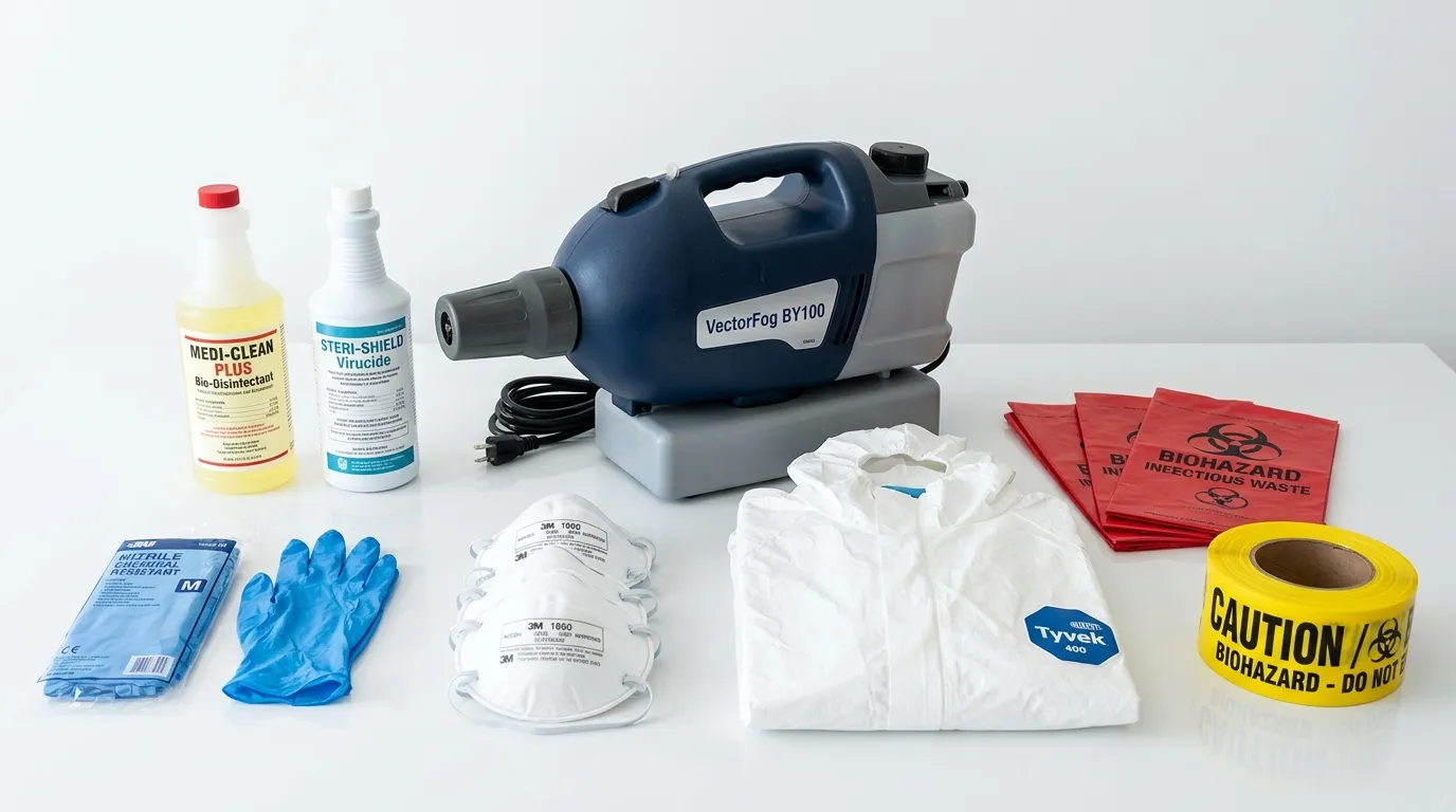 Professional biohazard remediation crew working in Barberton